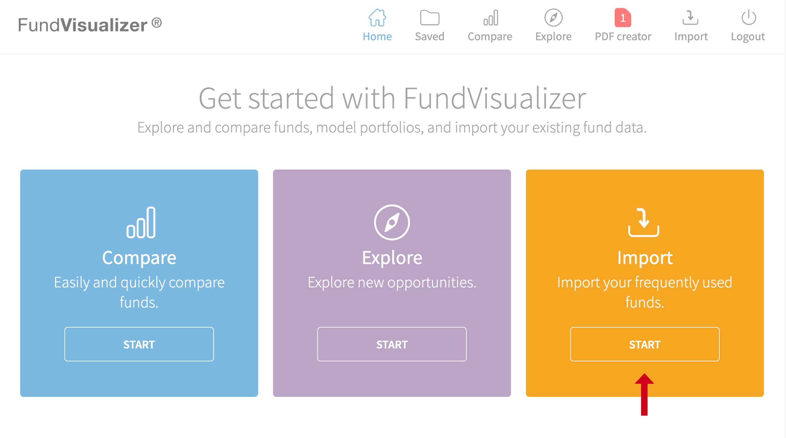 Get Started, Import your Funds